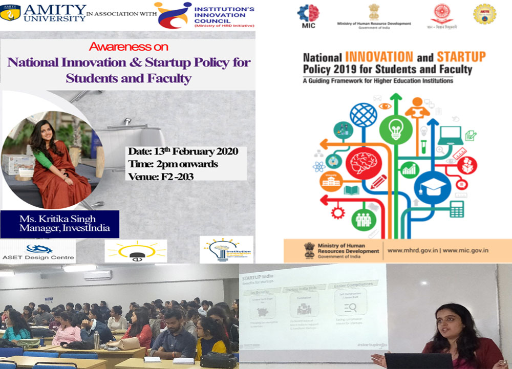 Workshop on “National Innovation and startup policy for students and faculty