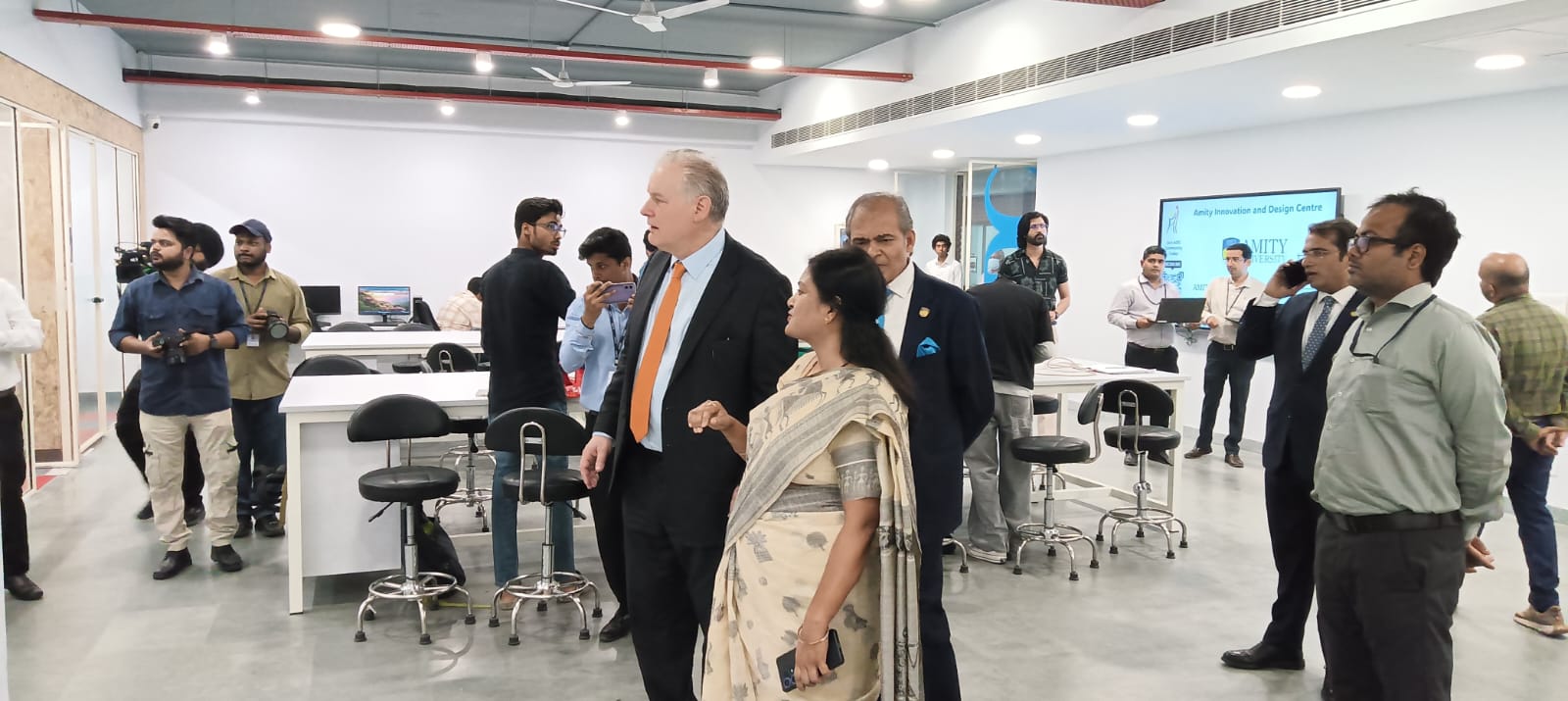 "Campus Tour and Amity Innovation & Design Center Lab Visit for Mr. Andrew Butler"