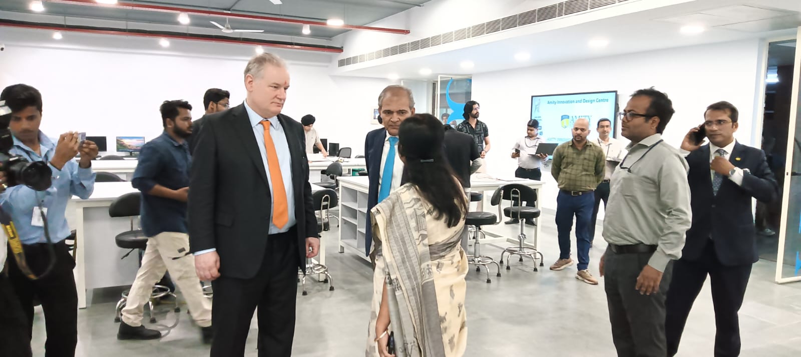 "Campus Tour and Amity Innovation & Design Center Lab Visit for Mr. Andrew Butler"