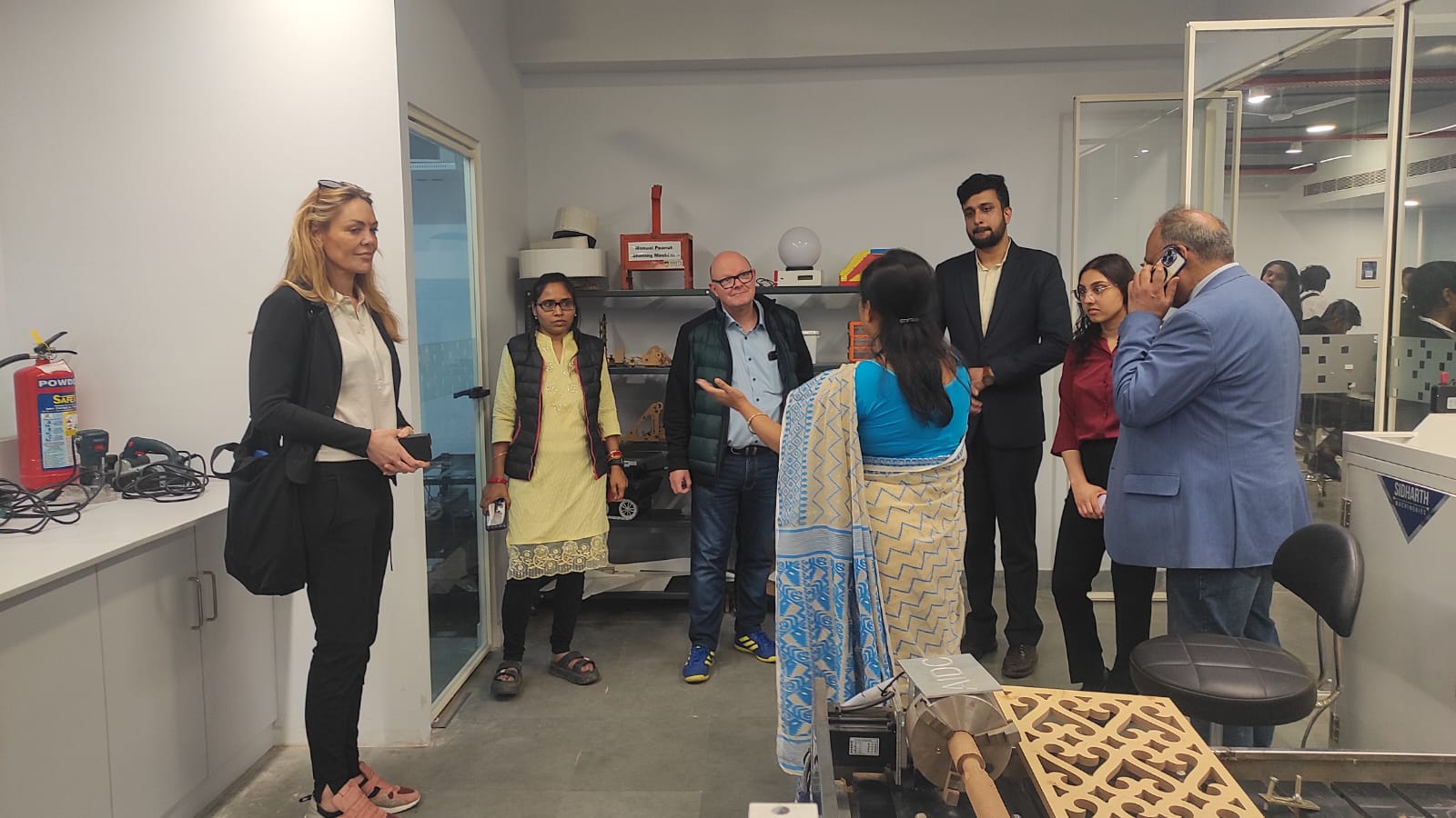 Professor Hari S. Sharma from Erasmus University Medical Center in the Netherlands.Professor Peter J. van der Spek from Erasmus Medical Center in the Netherlands, speaking on the topic "Omics-Driven Technology in Personalized Medicine."Dr. Linda Hoedelmans from the Netherlands visited the AIDC Noida campus.