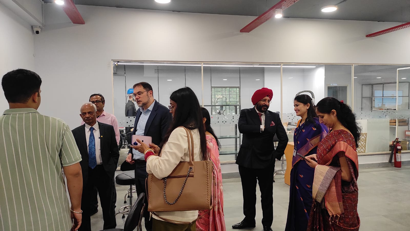 "Sum delegation from the Eutelsat Group visited the Amity Innovation & Design Centre."
