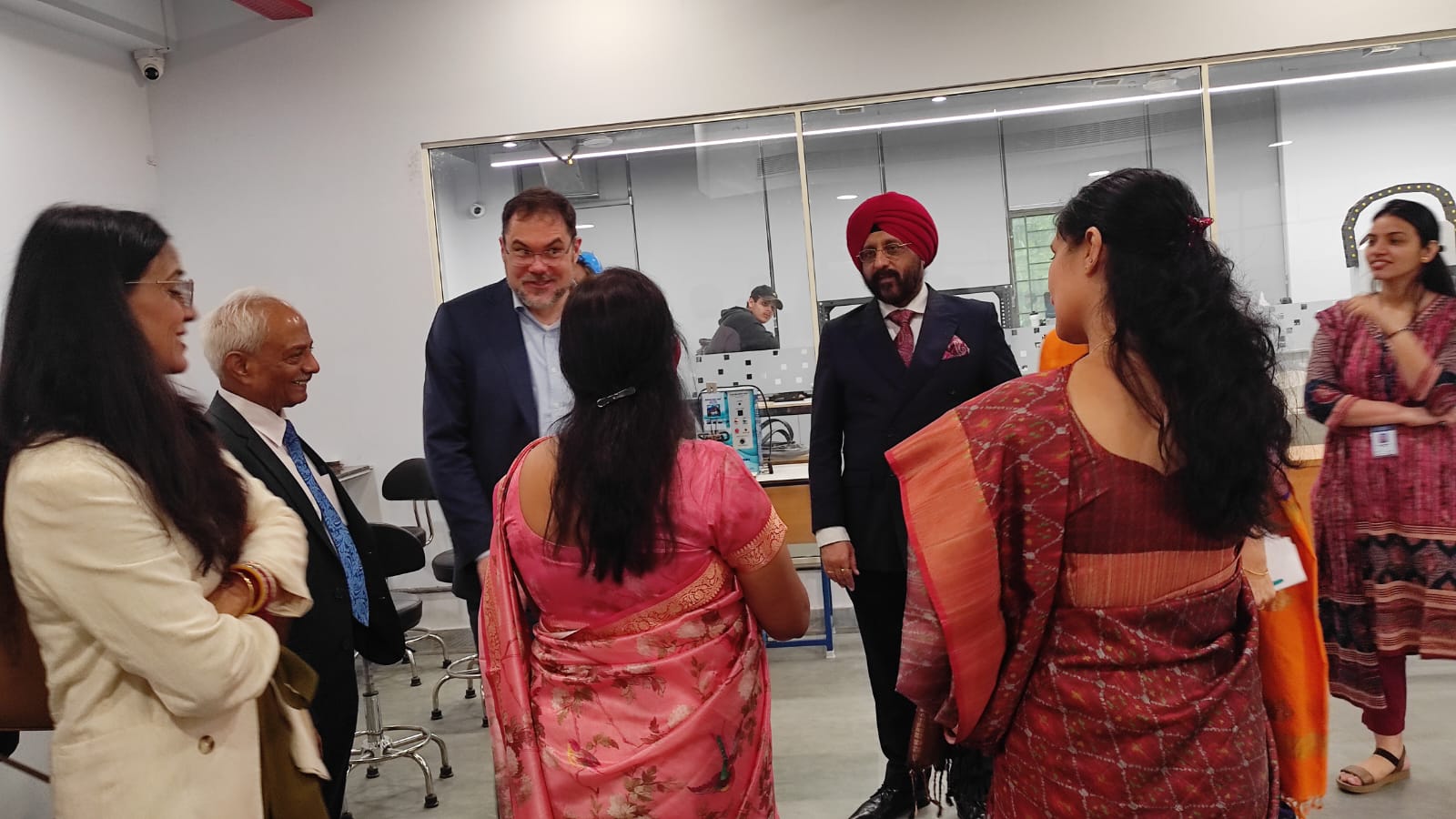 "Sum delegation from the Eutelsat Group visited the Amity Innovation & Design Centre."
