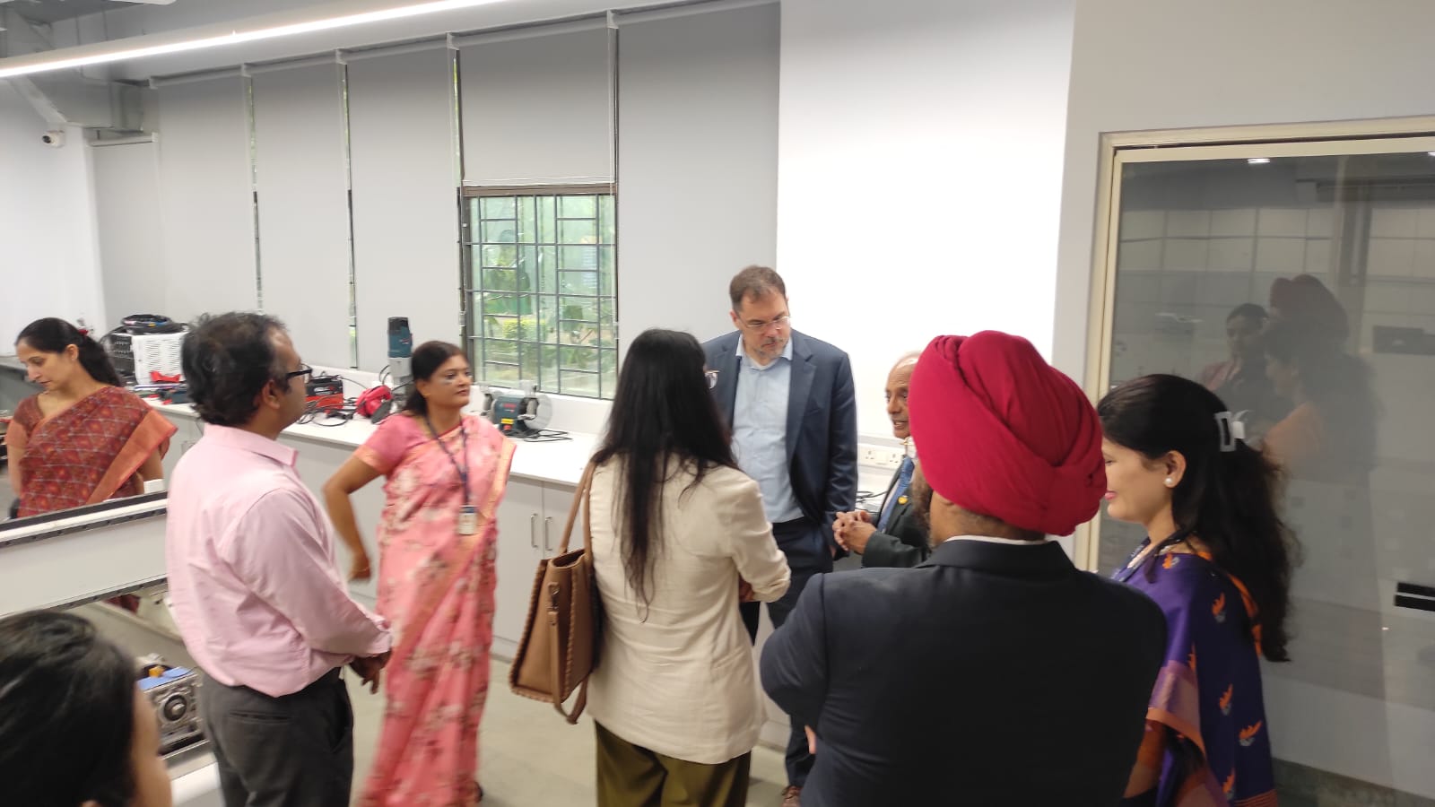 "Sum delegation from the Eutelsat Group visited the Amity Innovation & Design Centre."