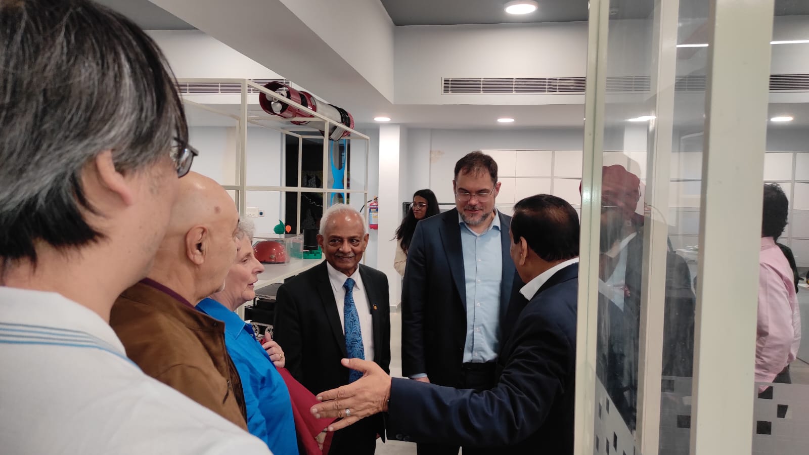 "Sum delegation from the Eutelsat Group visited the Amity Innovation & Design Centre."