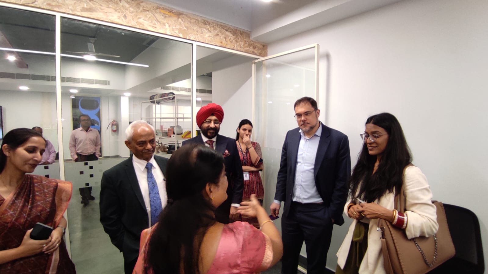 "Sum delegation from the Eutelsat Group visited the Amity Innovation & Design Centre."