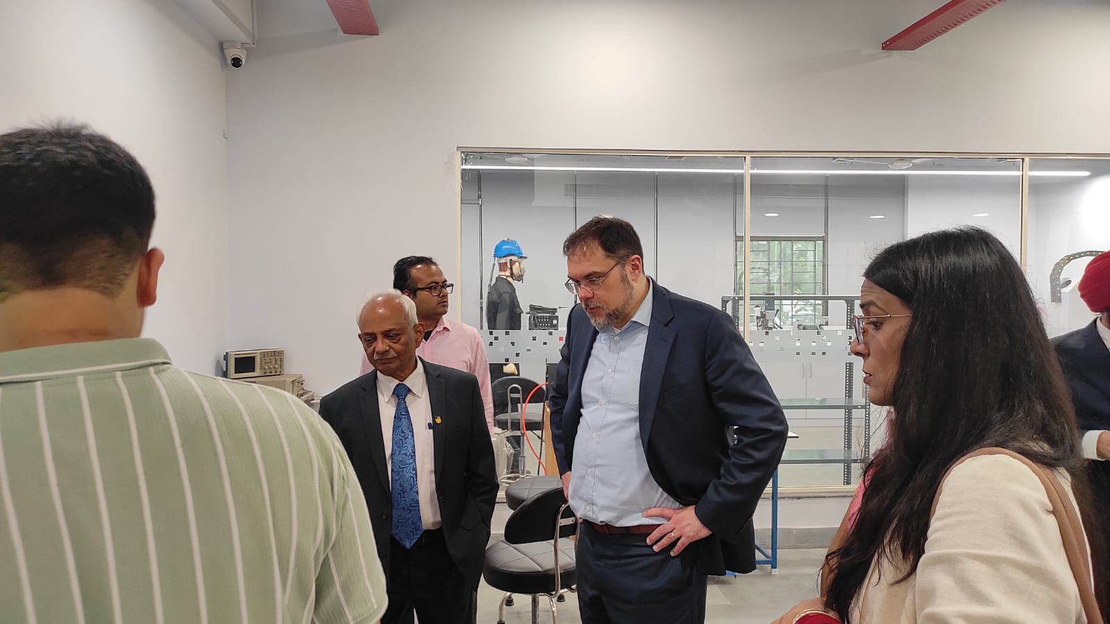 "Sum delegation from the Eutelsat Group visited the Amity Innovation & Design Centre."
