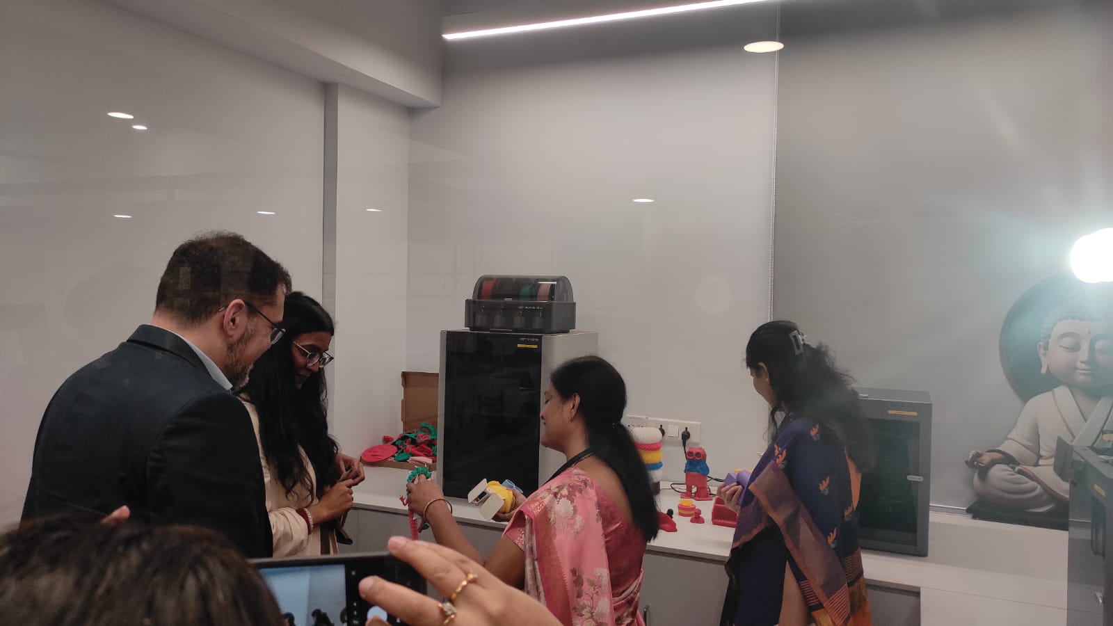 "Sum delegation from the Eutelsat Group visited the Amity Innovation & Design Centre."