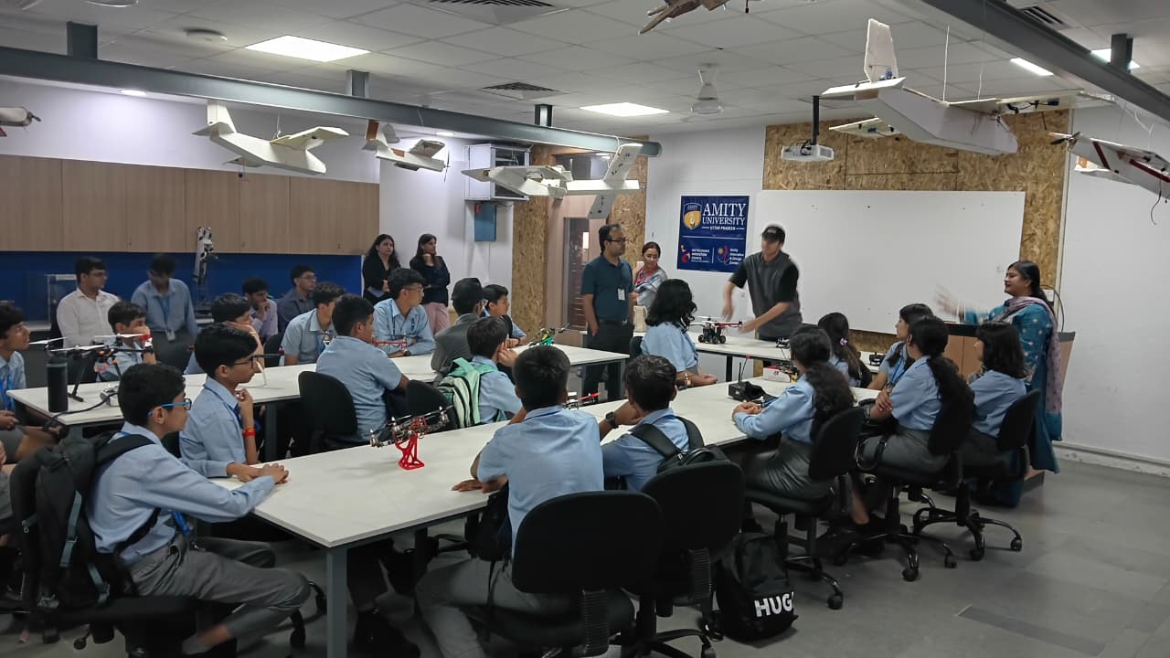 "Students from King's College India, Rohtak, visited the AIDC/Drone Lab."