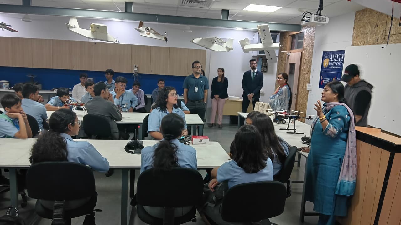"Students from King's College India, Rohtak, visited the AIDC/Drone Lab."