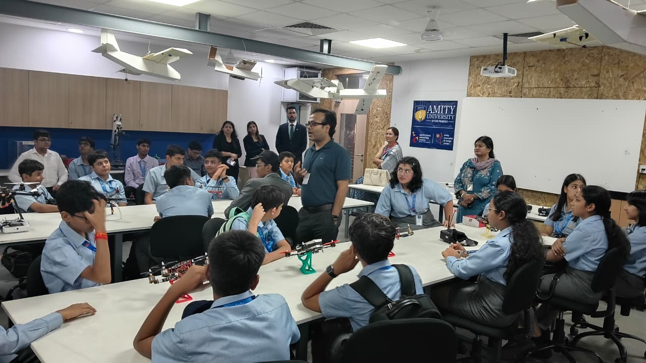 "Students from King's College India, Rohtak, visited the AIDC/Drone Lab."