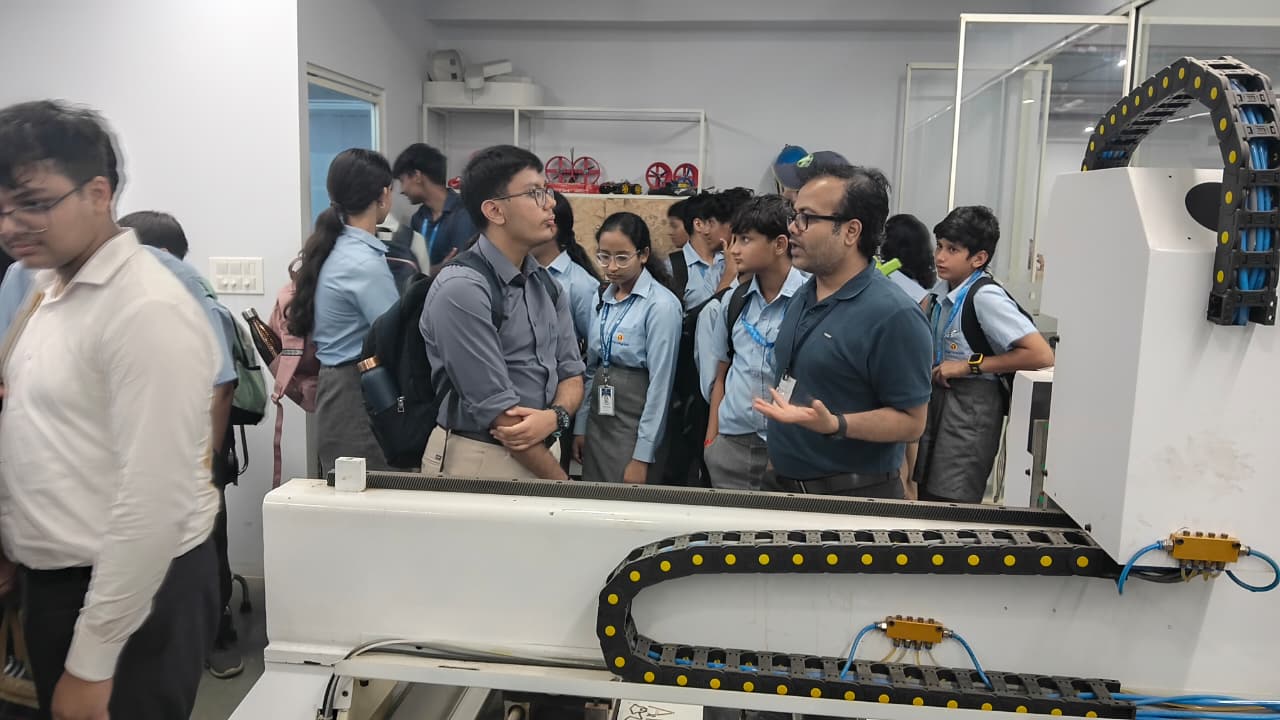 "Students from King's College India, Rohtak, visited the AIDC/Drone Lab."