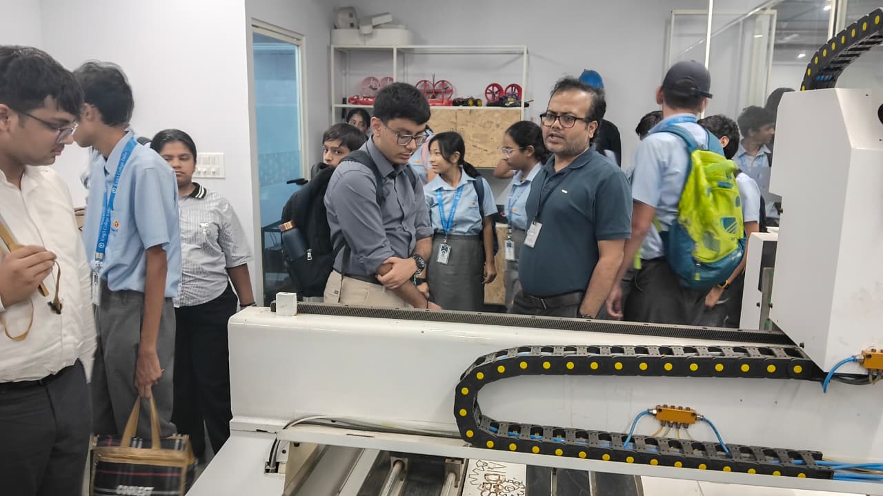"Students from King's College India, Rohtak, visited the AIDC/Drone Lab."