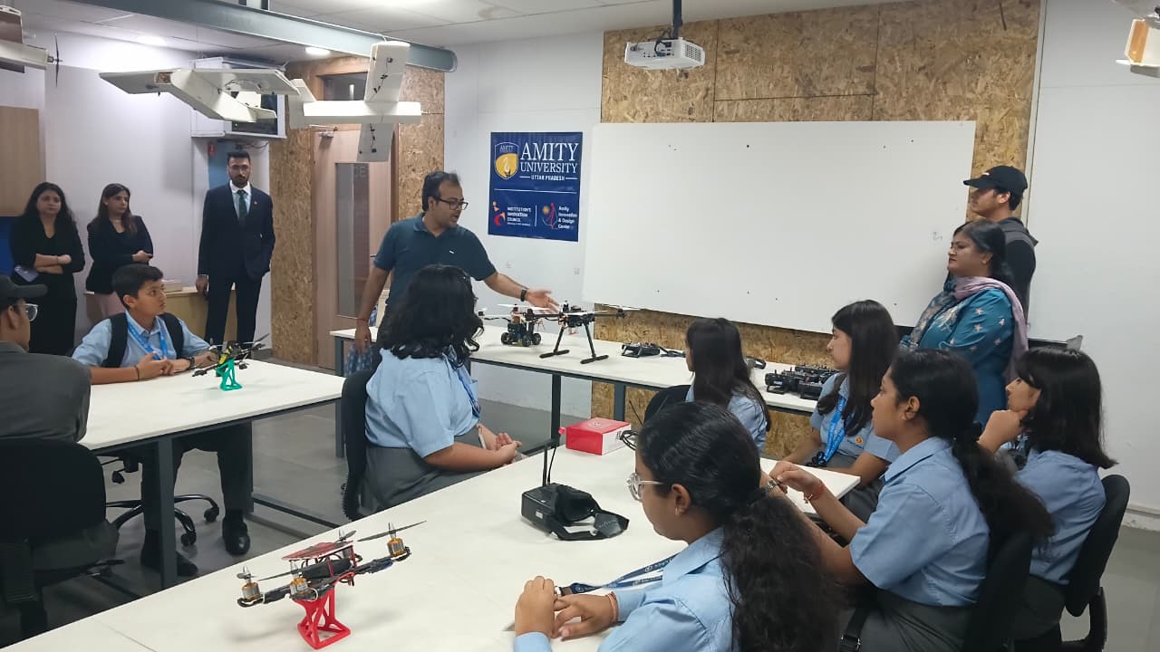 "Students from King's College India, Rohtak, visited the AIDC/Drone Lab."