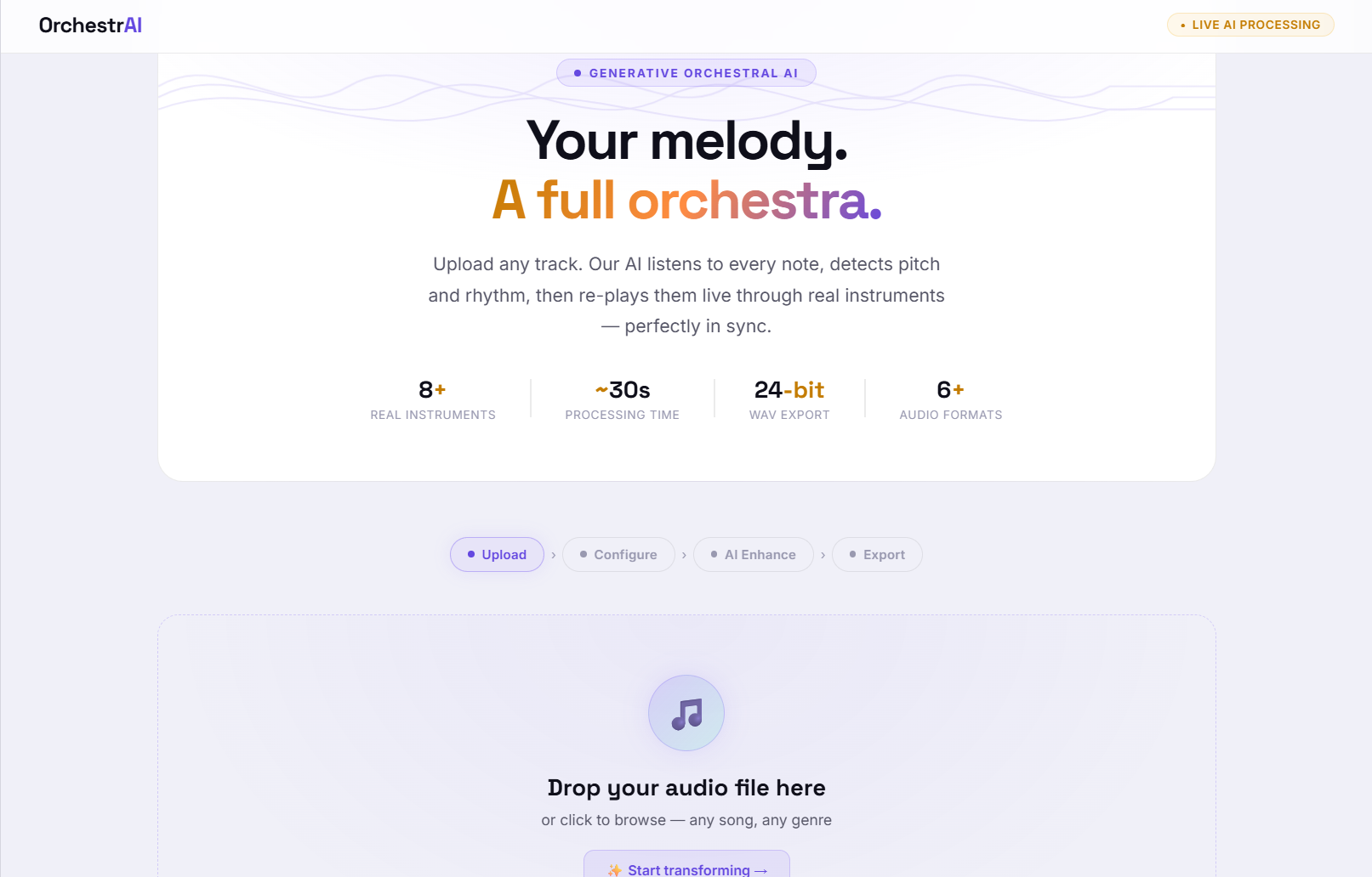 ORCHESTRA AI: Music Enhancer and AI Orchestra Generation System