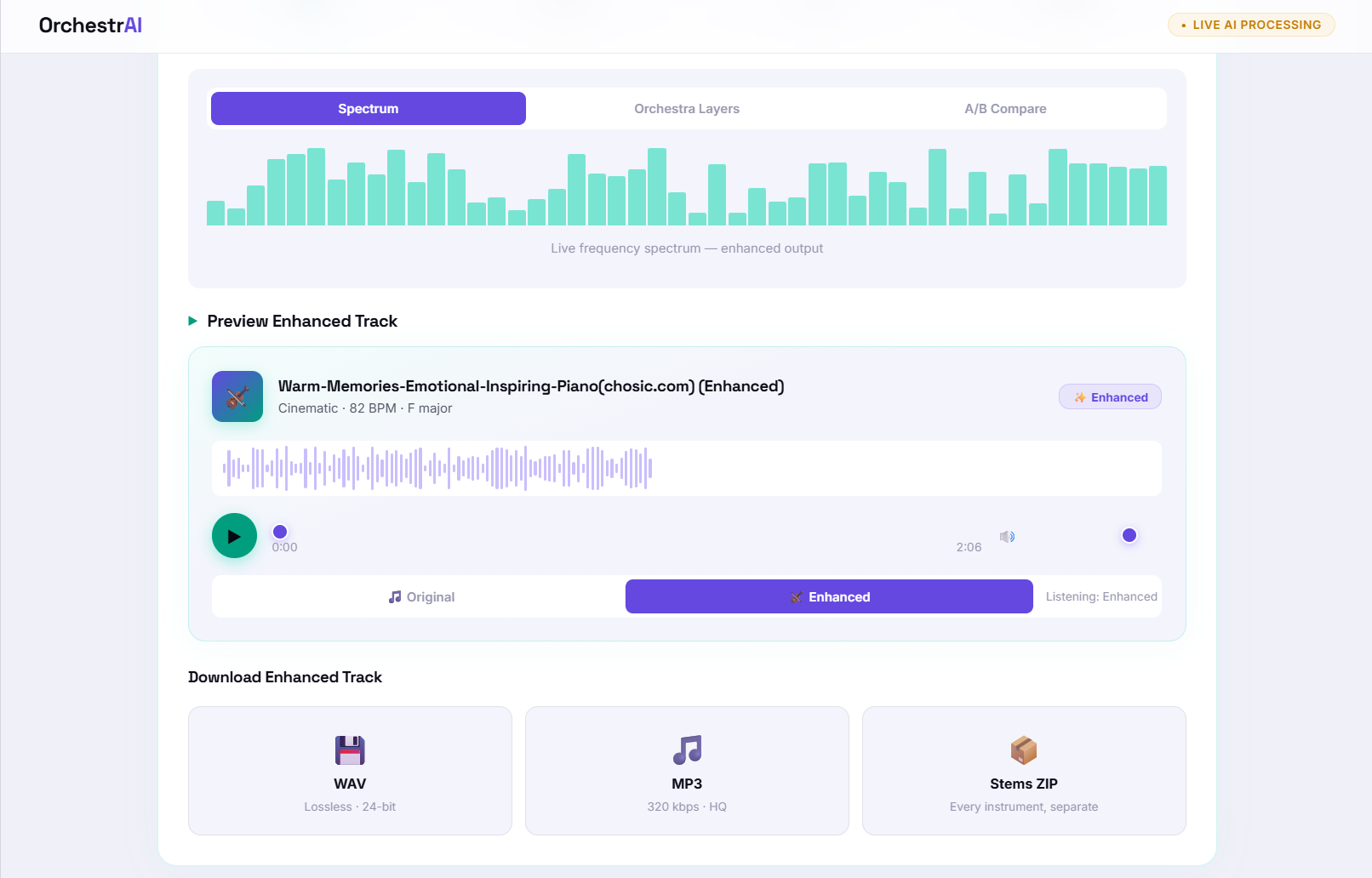 ORCHESTRA AI: Music Enhancer and AI Orchestra Generation System