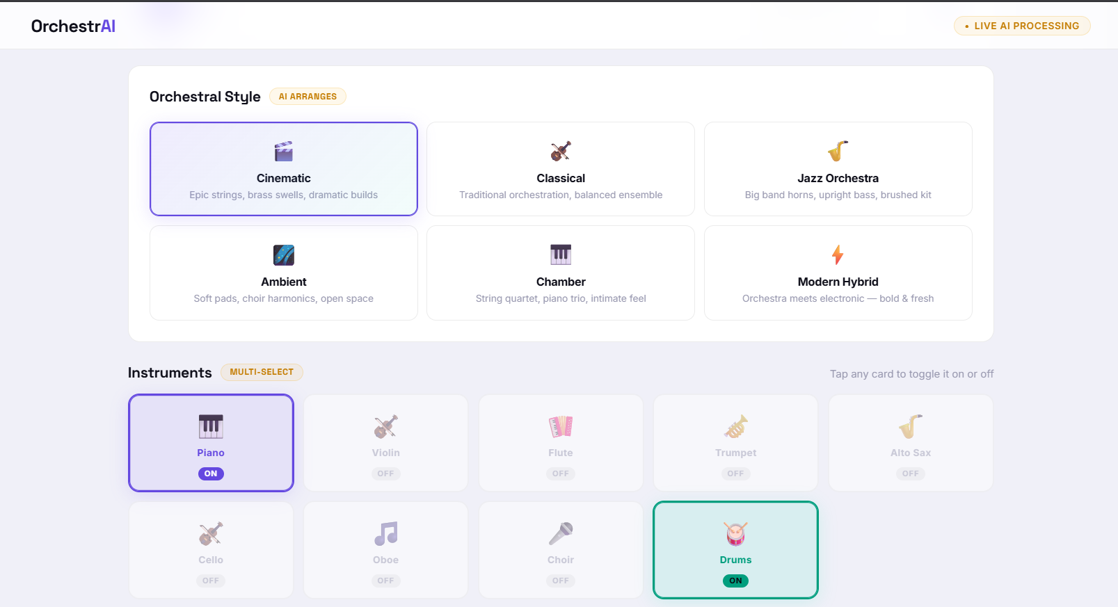 ORCHESTRA AI: Music Enhancer and AI Orchestra Generation System