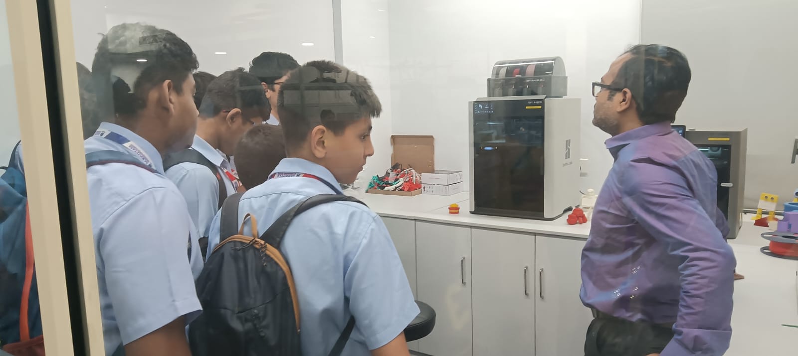 "SBS school students visited the Amity Innovation & Design Center."