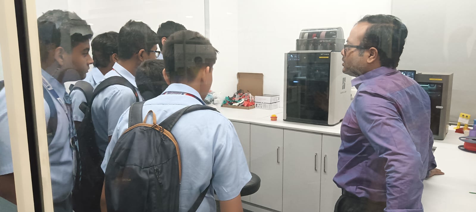 "SBS school students visited the Amity Innovation & Design Center."