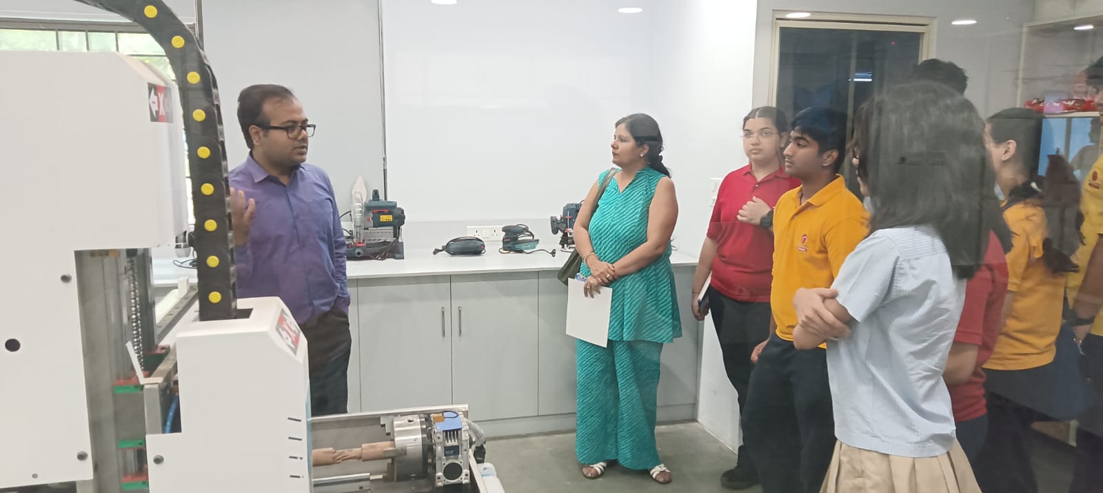 "SBS school students visited the Amity Innovation & Design Center."