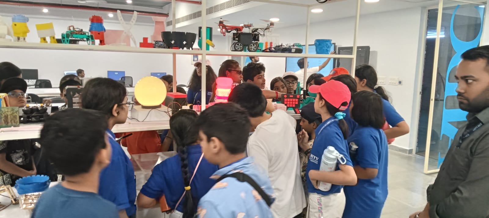 "Amity Pushp Vihar and Amity Gurgaon students visited the AIDC Lab."