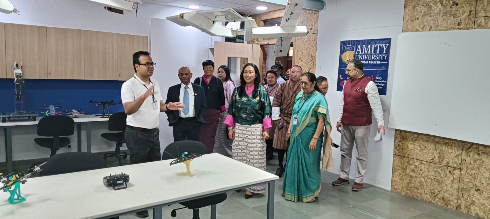"The delegation from Bhutan visited the AIDC and the drone lab."