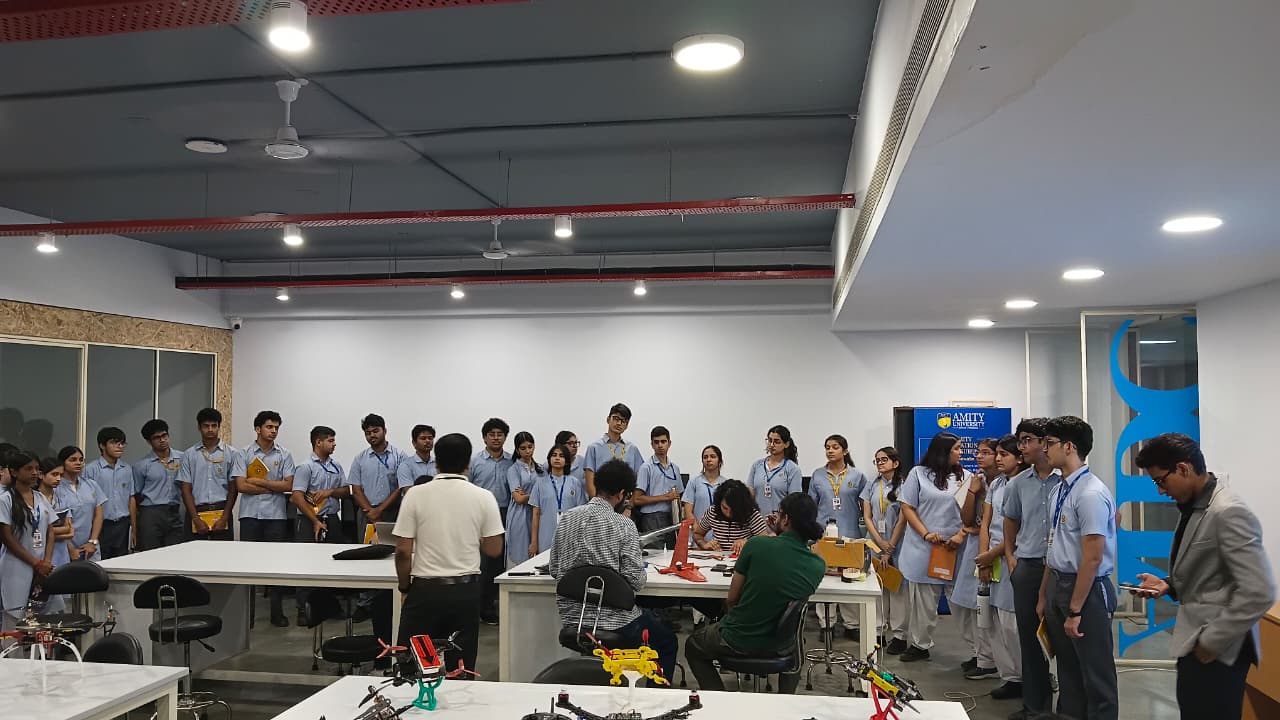 Students from Amity International School (Noida), Amity Global School, and Amity International School (Saket) visited the AIDC Lab.