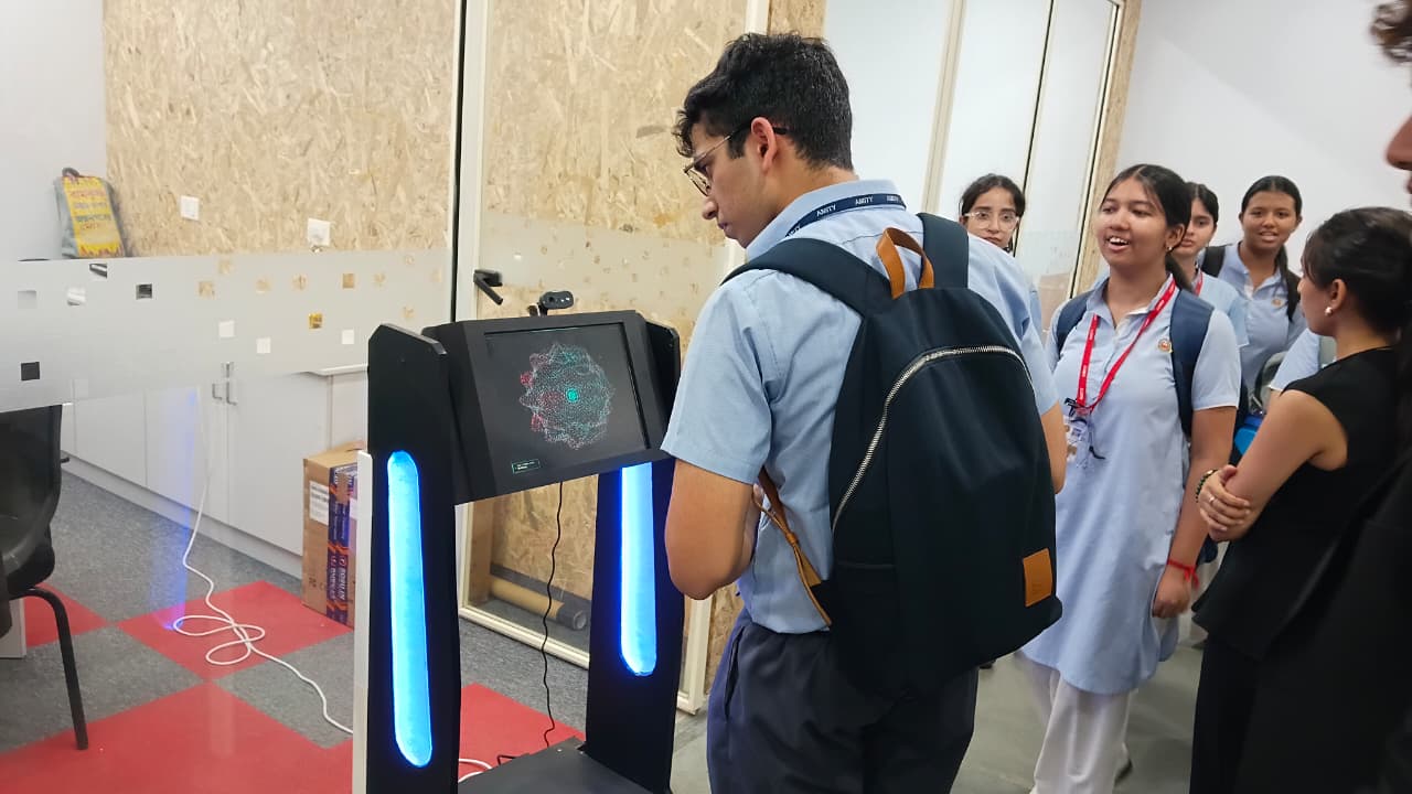 Students from Amity International School (Noida), Amity Global School, and Amity International School (Saket) visited the AIDC Lab.