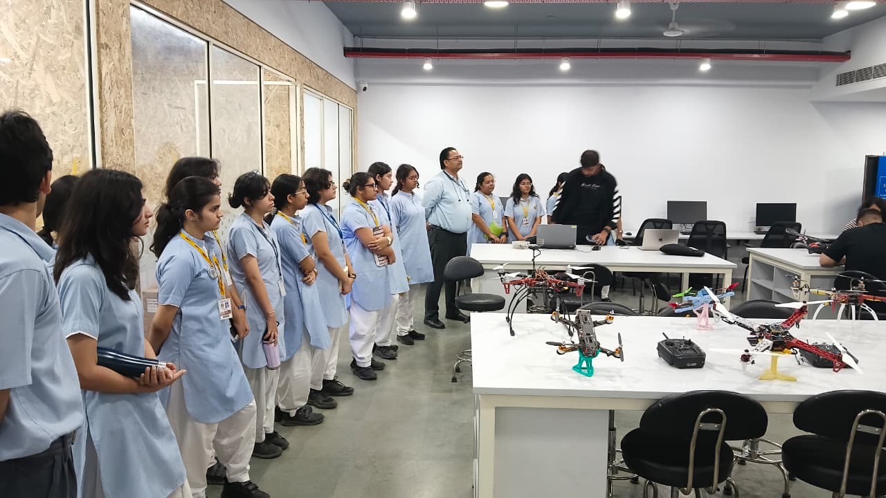 Students from Amity International School (Noida), Amity Global School, and Amity International School (Saket) visited the AIDC Lab.