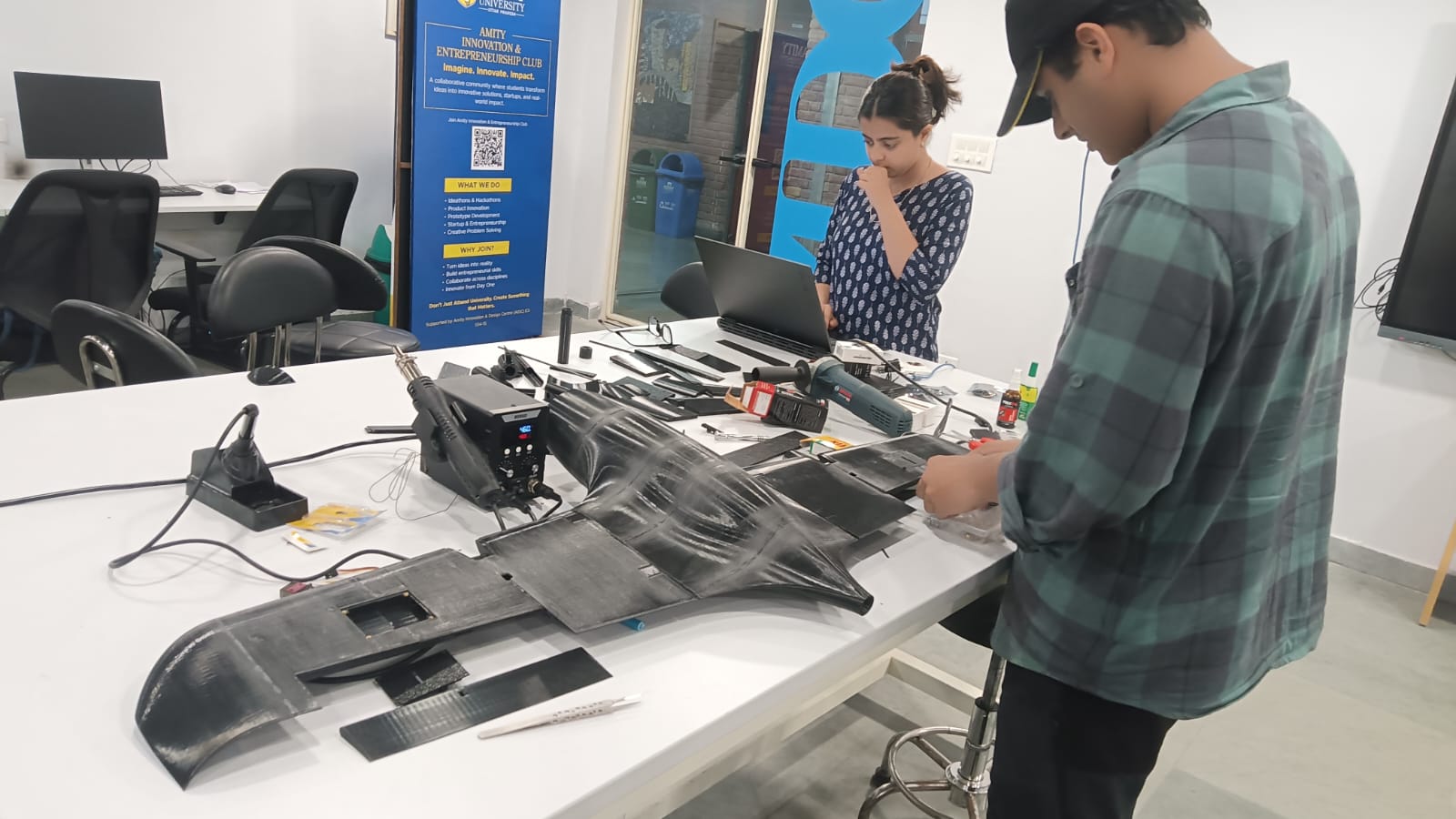 Some students in the AIDC Lab are doing project work and participating in competitions