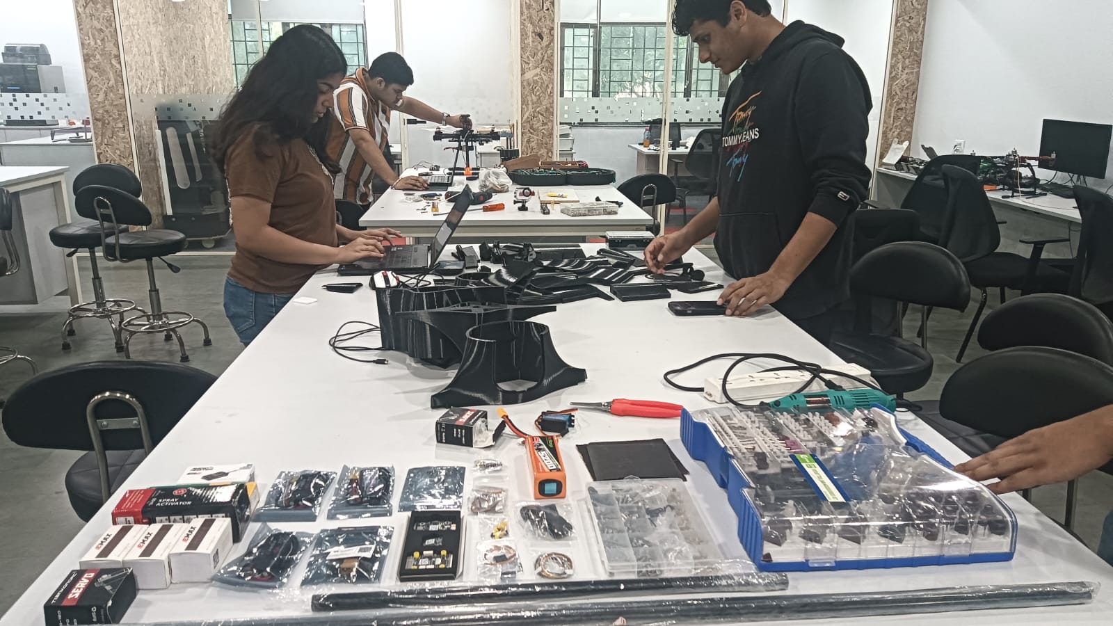 Some students in the AIDC Lab are doing project work and participating in competitions