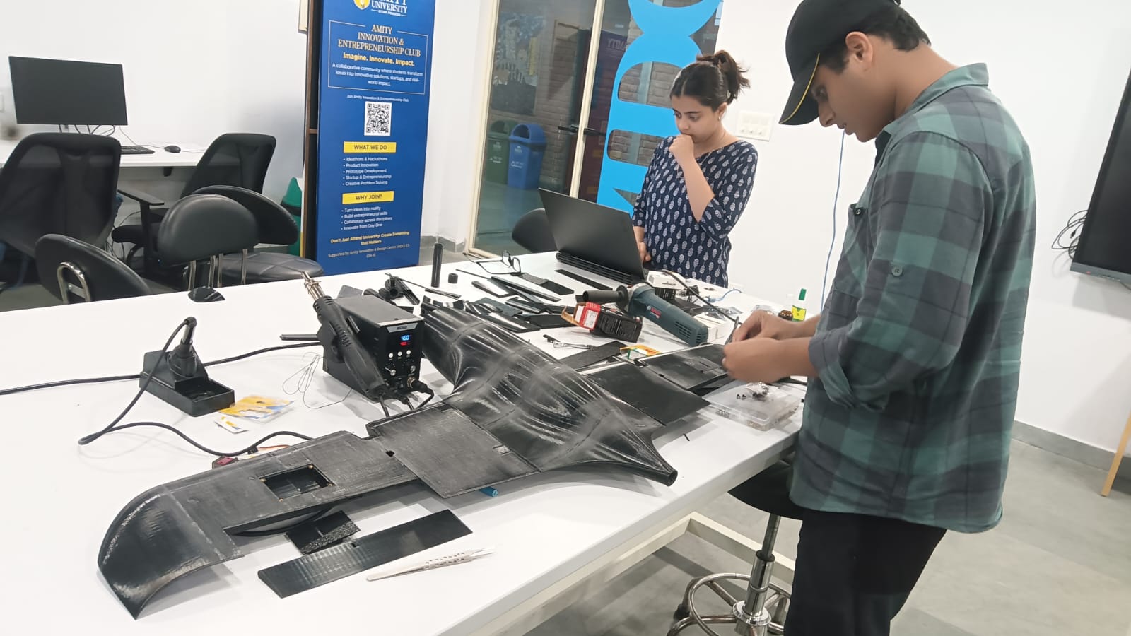 Some students in the AIDC Lab are doing project work and participating in competitions