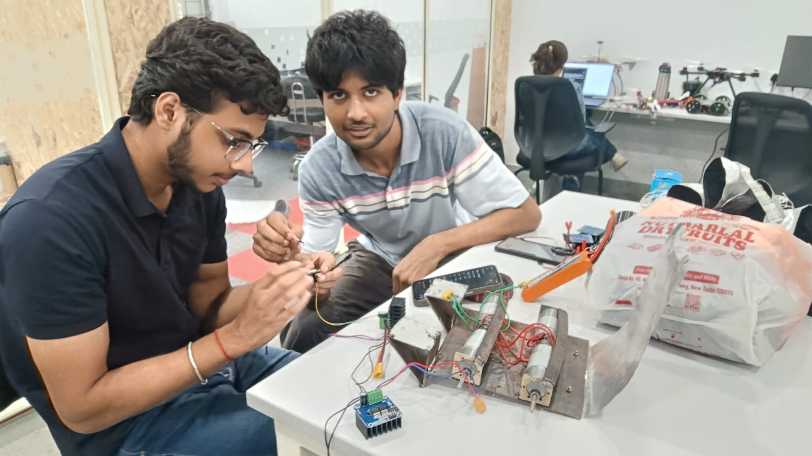 Some students in the AIDC Lab are doing project work and participating in competitions