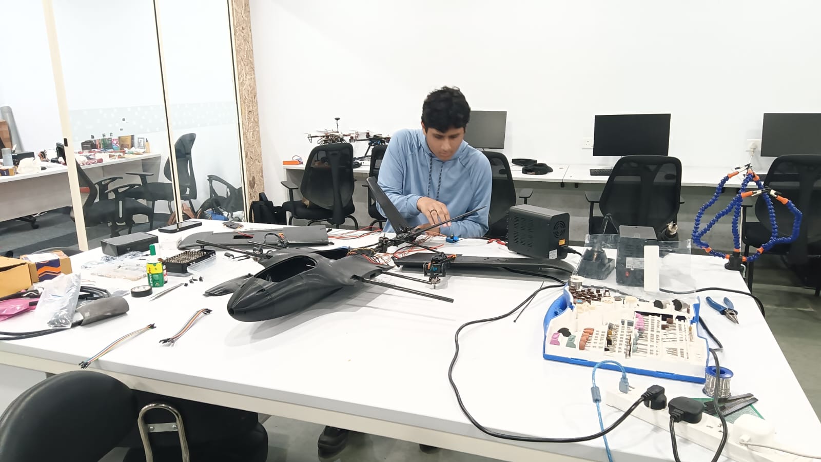 Some students in the AIDC Lab are doing project work and participating in competitions