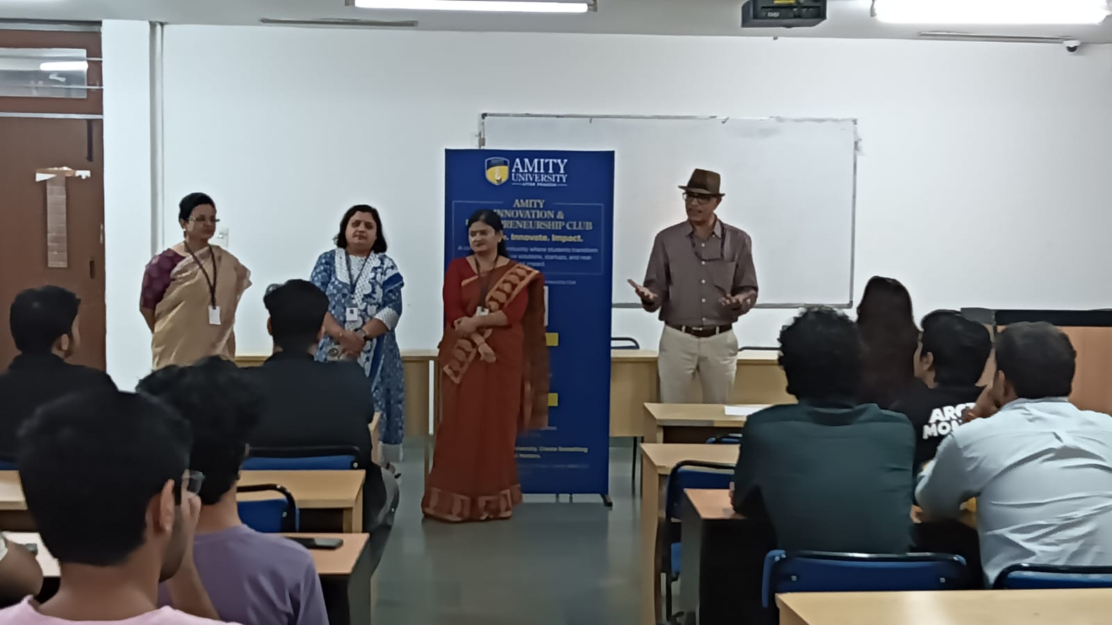 The Amity Innovation & Entrepreneurship Club is hosting a get-together meeting for faculty and students.