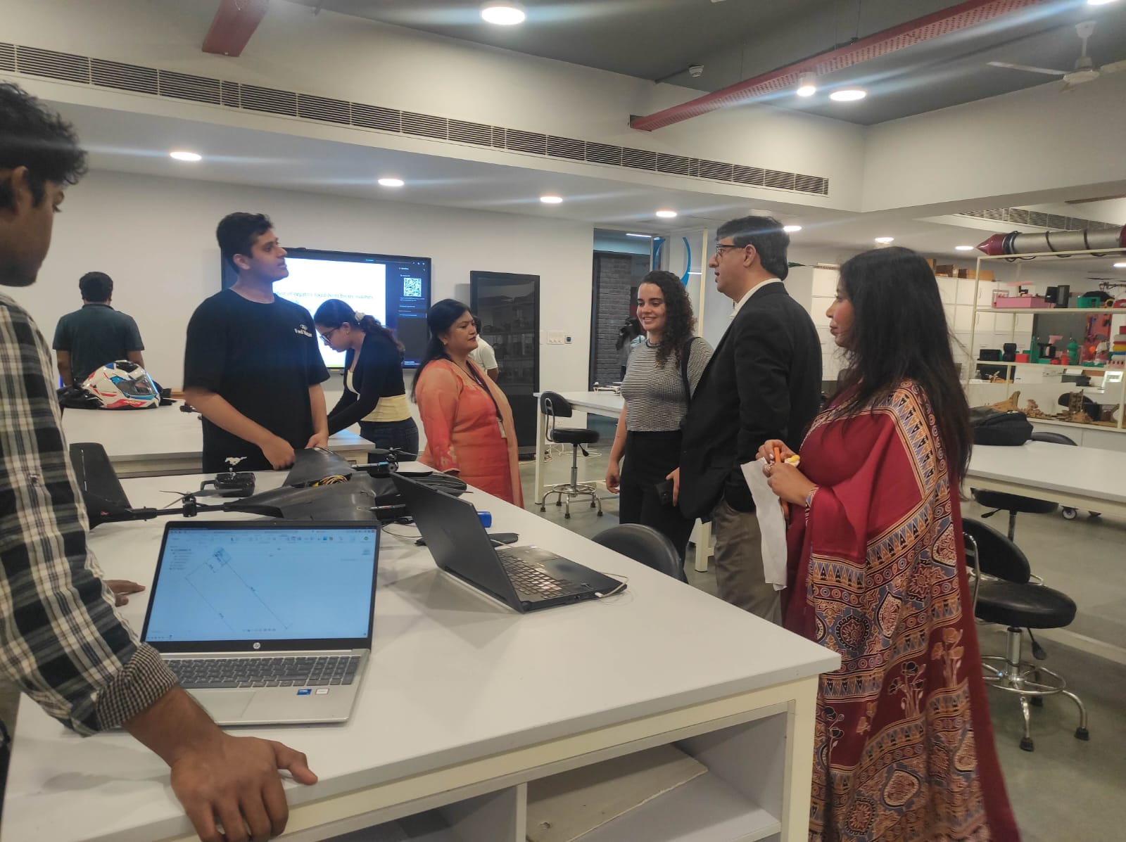 Professionals from Maruti Suzuki Pvt. Ltd., the SAE Northern Section, and the Indo-Brazil Chamber of Commerce visited the AIDC Lab