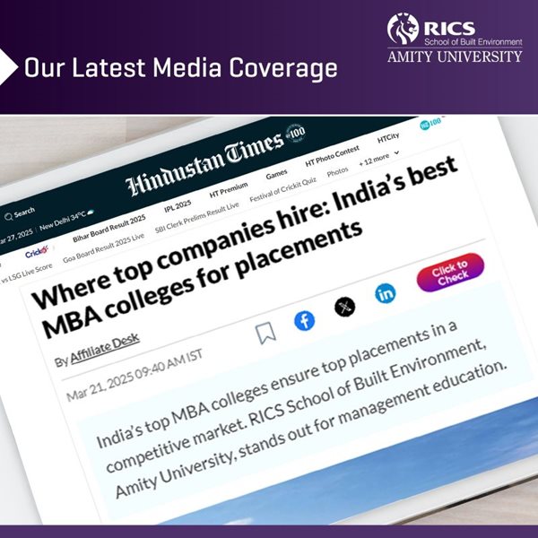 RICS SBE in the Spotlight in Hindustan Times!