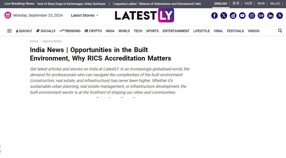 India News | Opportunities in the Built Environment, Why RICS Accreditation Matters