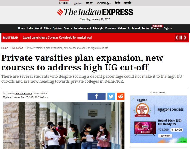 Private varsities plan expansion, new courses to address high UG cut-off