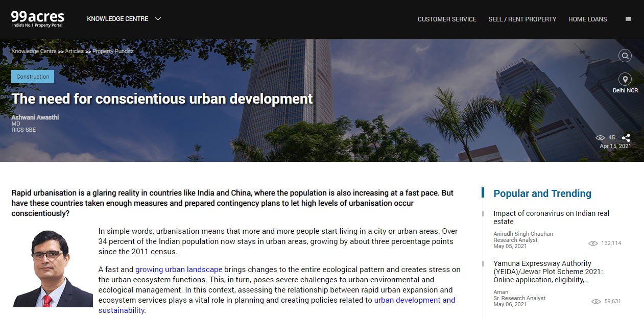 The need for conscientious urban development