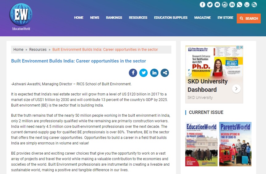 Built Environment Builds India: Career opportunities in the sector
