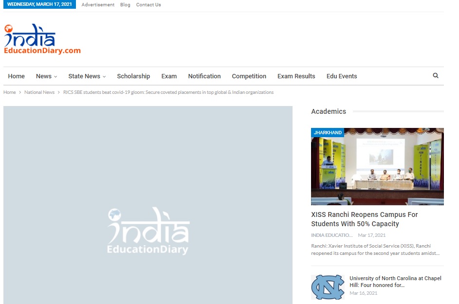 RICS SBE Students Beat Covid-19 Gloom: Secure Coveted Placements In Top Global & Indian Organization