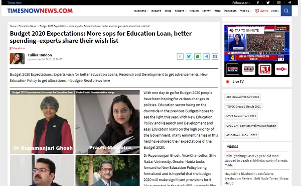 Budget 2020 Expectations: More sops for Education Loan, better spending–experts share their wish list