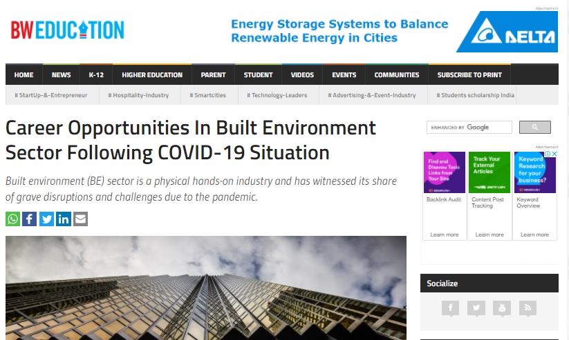 Career Opportunities In Built Environment Sector Following COVID-19 Situation
