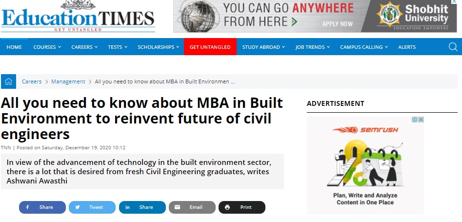 All you need to know about MBA in Built Environment to reinvent future of civil engineers