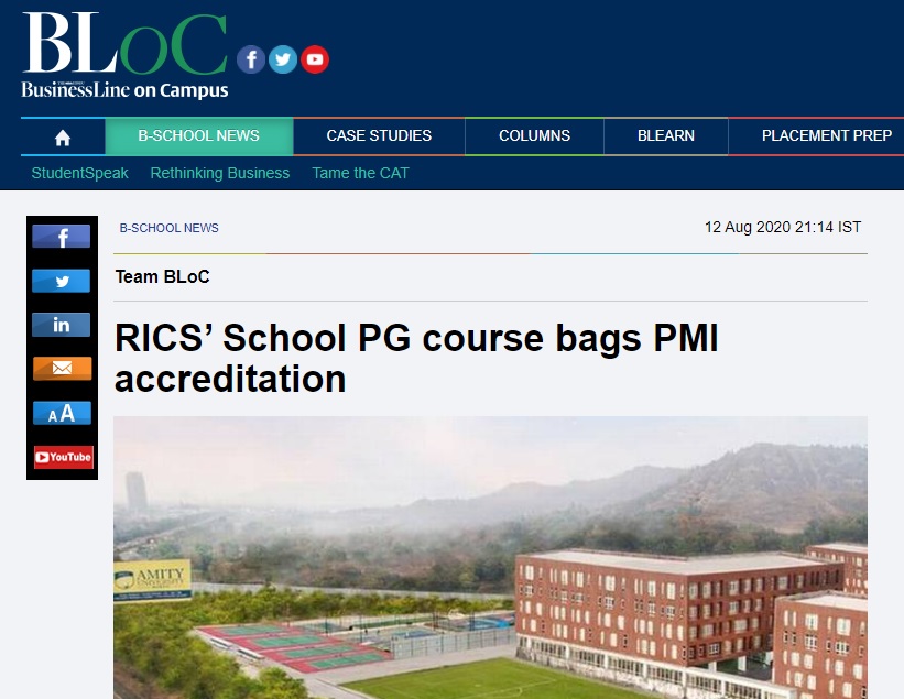 RICS’ School PG course bags PMI accreditation