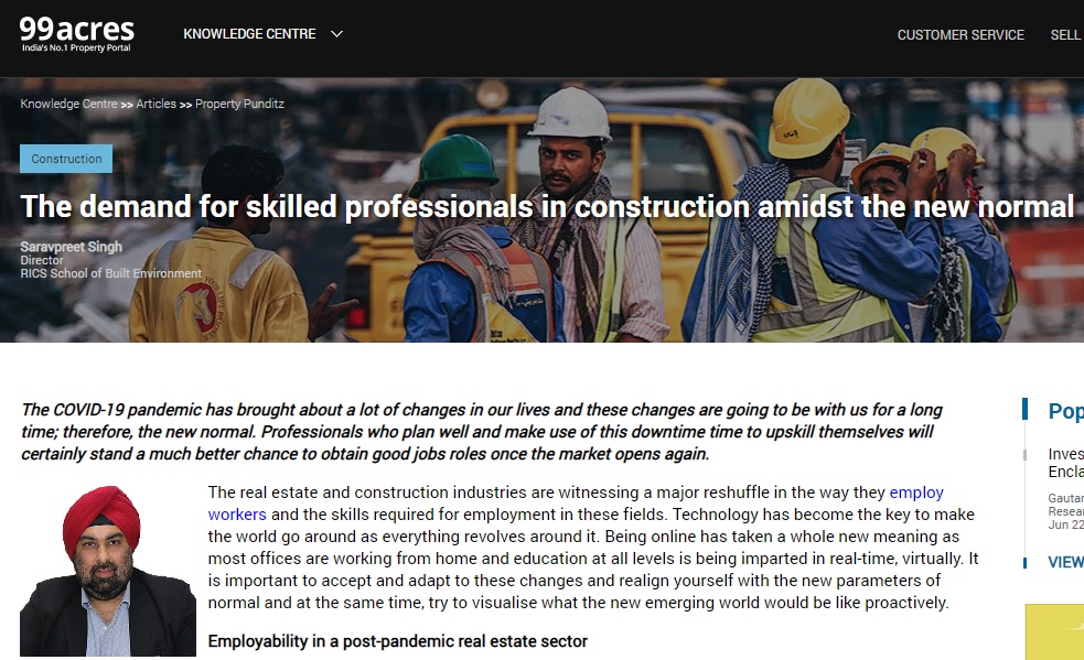 The demand for skilled professionals in construction amidst the new normal