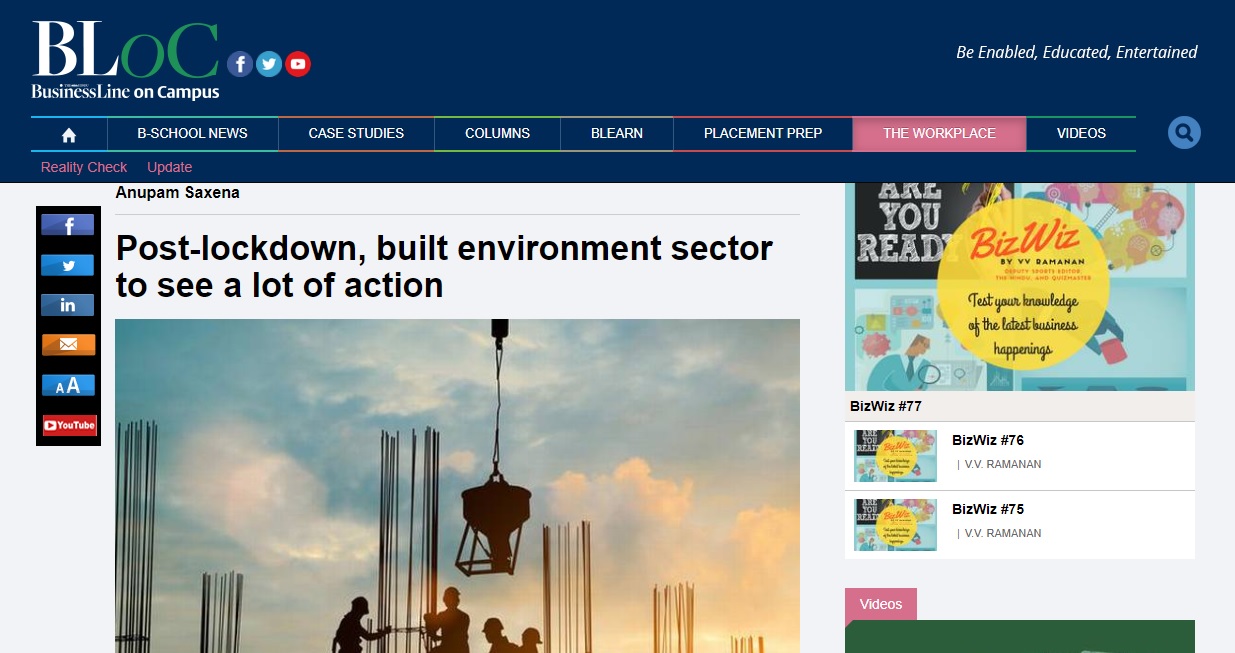 Post-lockdown, built environment sector to see a lot of action