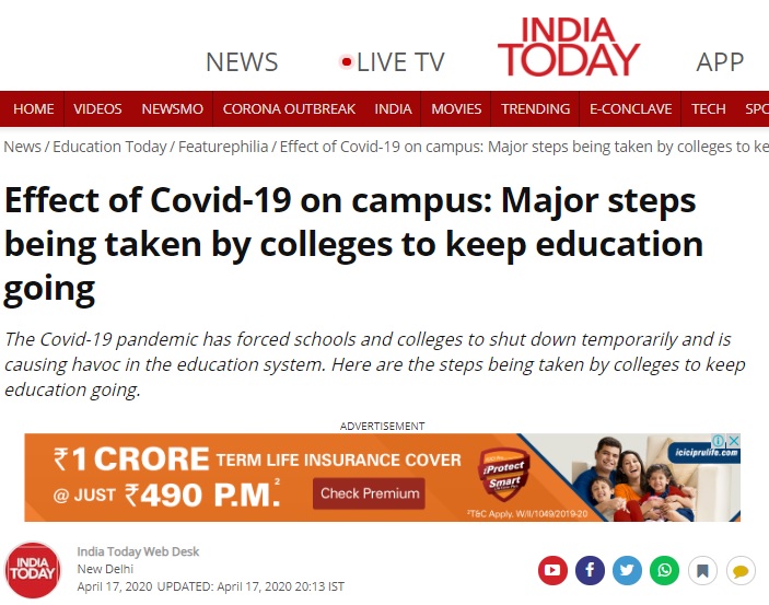 Effect of Covid-19 on campus: Major steps being taken by colleges to keep education going