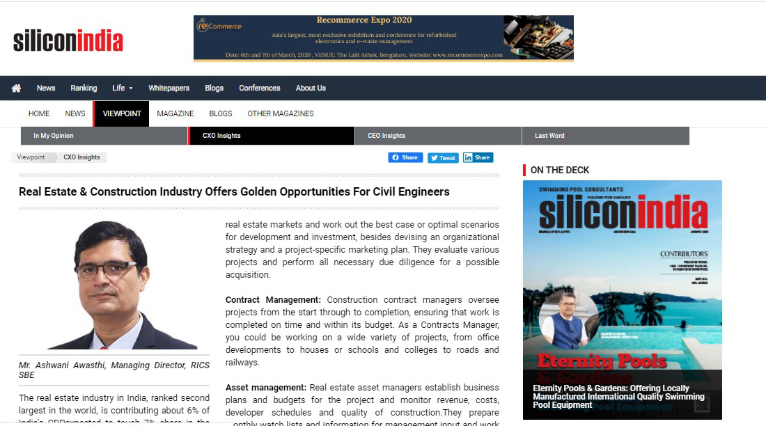 Real Estate & Construction Industry Offers Golden Opportunities For Civil Engineers